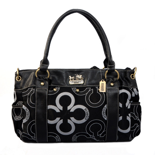 Coach Waverly Big C Logo Large Black Satchels EJR - Click Image to Close